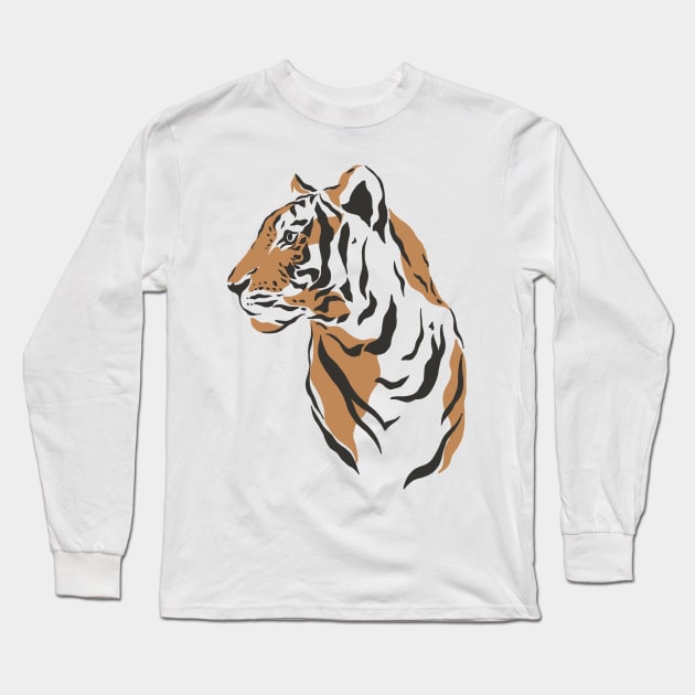 Tiger Long Sleeve T-Shirt by VintageHeroes